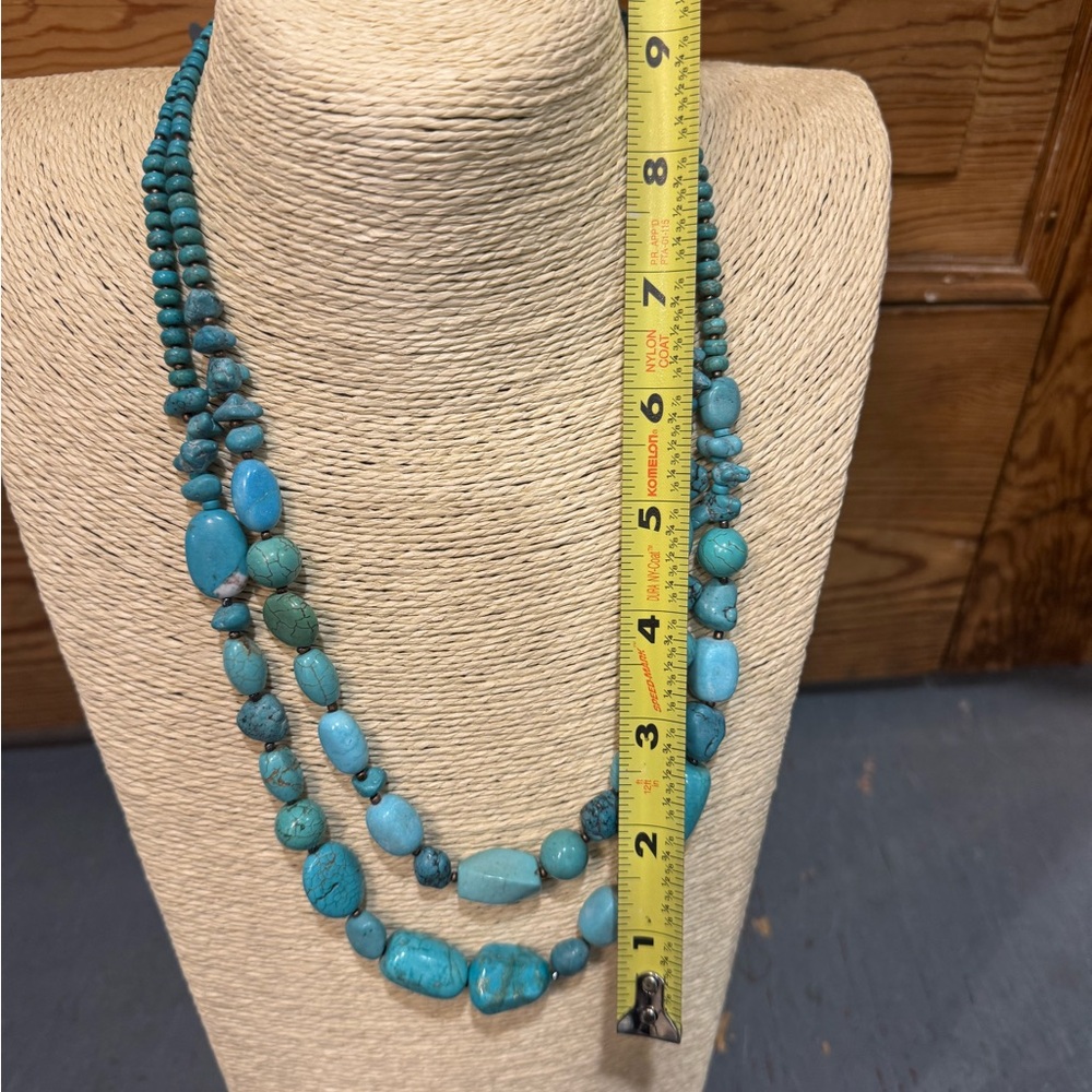 Genuine Turquoise Beaded Necklace - Picture 2 of 2